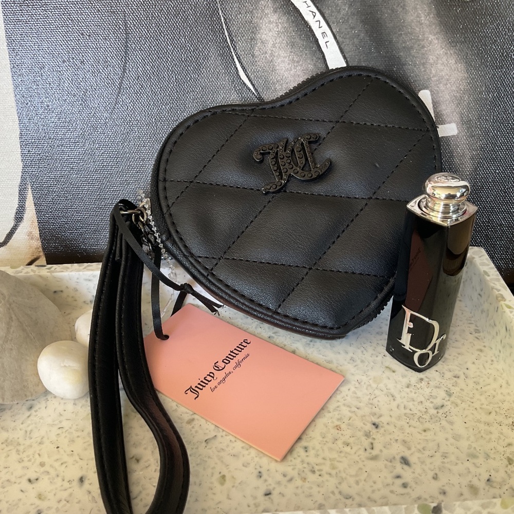BUNDLE JUICY Couture Black Quilted Wristlet Bag & DIOR Lipstick Addict Red 872 - Picture 5 of 12